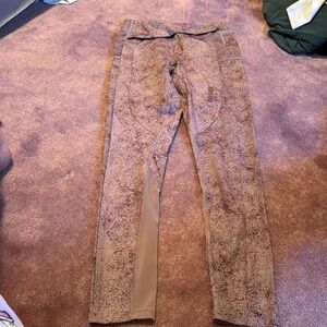 Gym shark cross banded speckled purple leggings